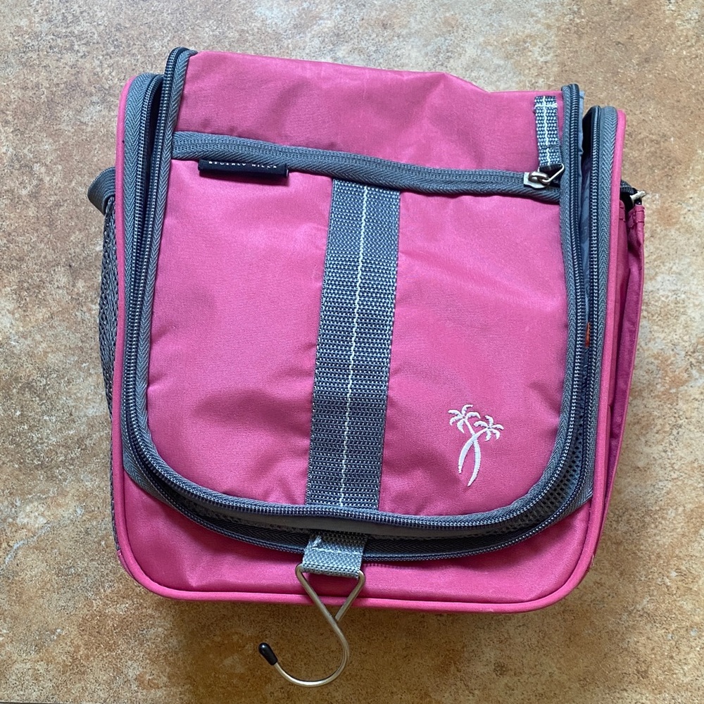 Palm Tree Pink Hanging Toiletry Bag